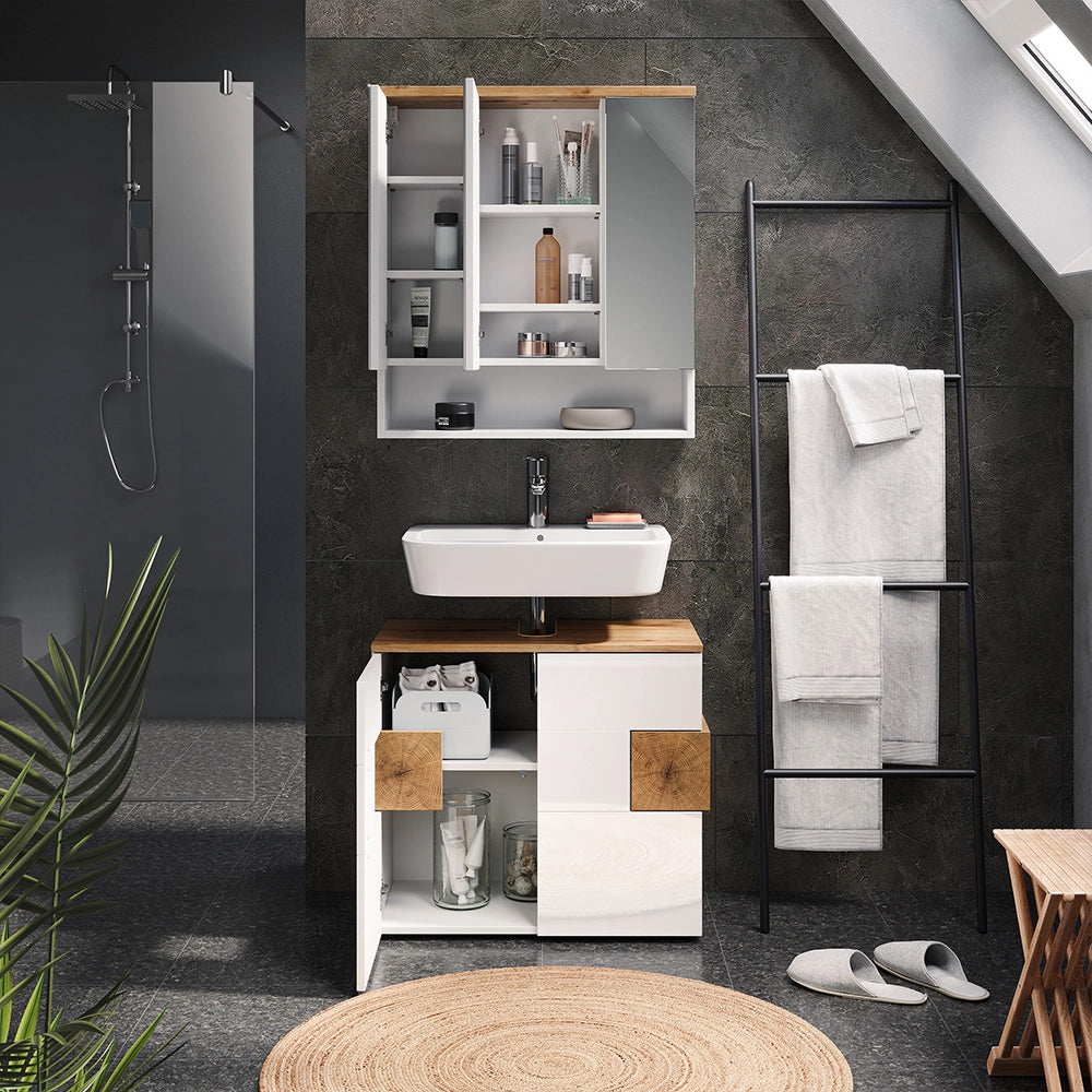 Vicco Set di mobili da bagno Bianco 2 parti