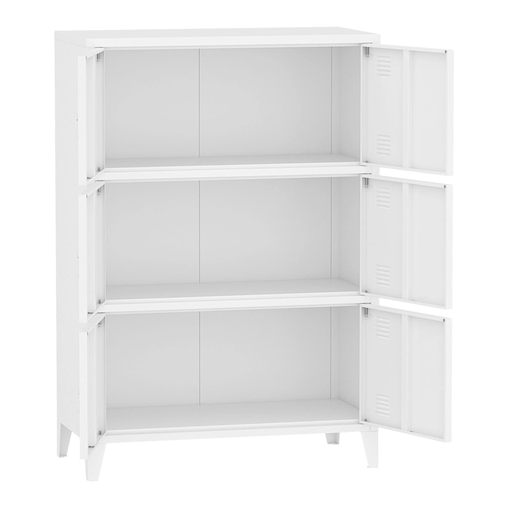 Armadio Hamina Mobile in Acciaio per Archivio 113 x 80 x 40 cm Bianco [en.casa]
