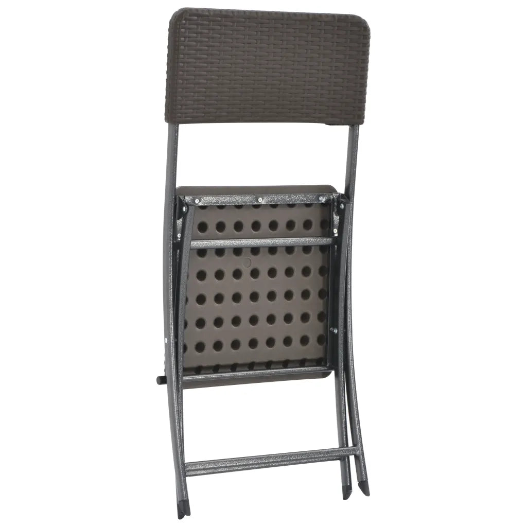 Sedie da Giardino Pieghevoli 2 pz in HDPE e Acciaio Marroni 44551