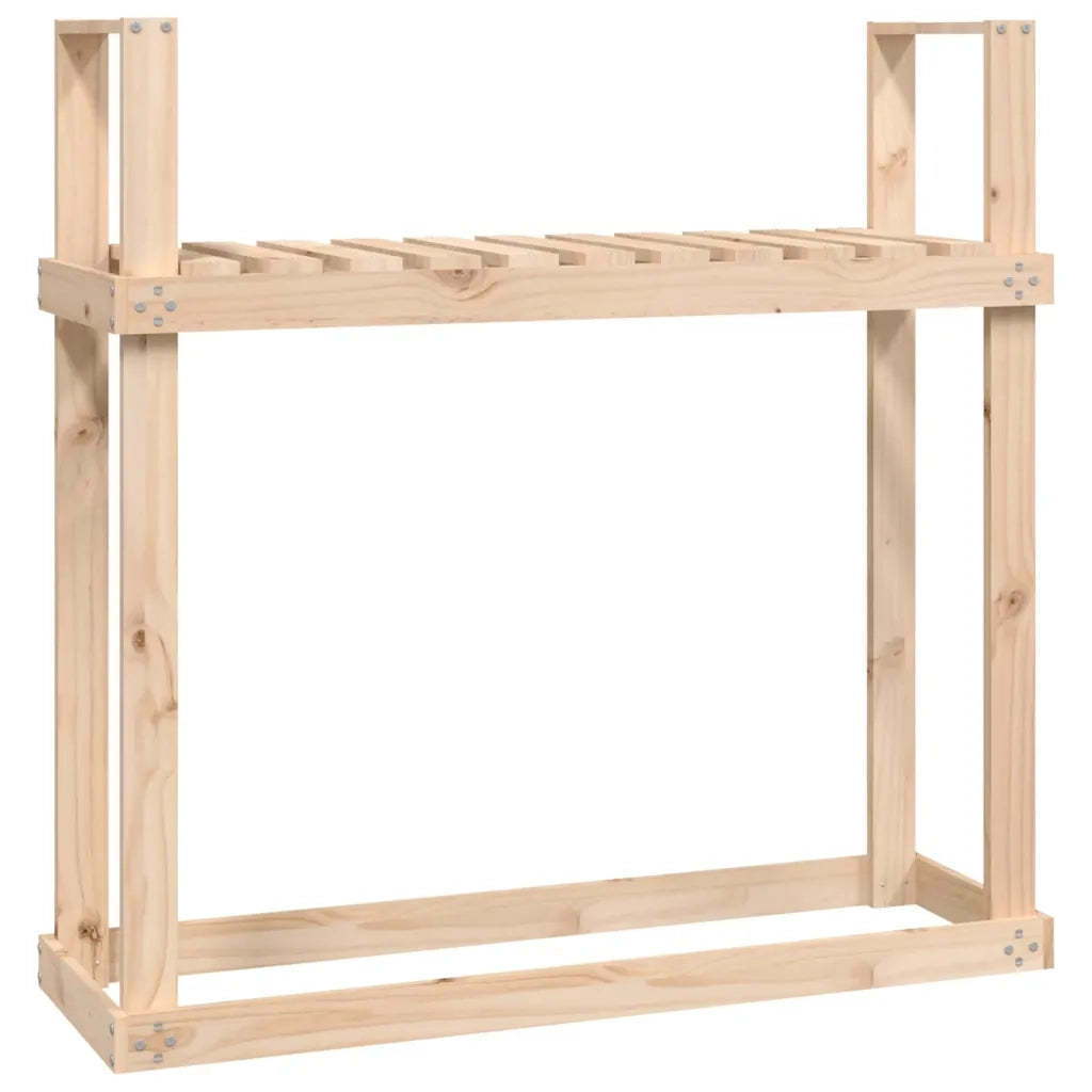 Portalegna-Scaffale per Legna 110x35x108,5 cm in Legno Massello di Pino