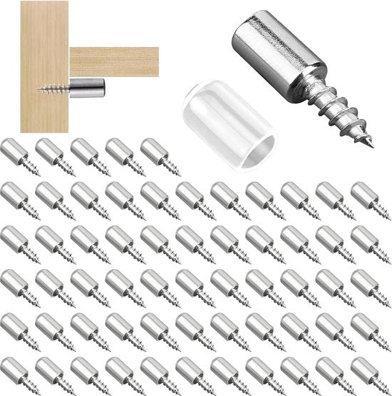 Sostegni per tavole - 60 pezzi di supporti per tavole in legno - viti - supporti per tavole autoalloganti - per mobili - armadi - pannelli di guardaroba