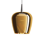 Zafferano Lampada a sospensione Bilia 230V LED 8W in vetro borosilicato soffiato a bocca, finitura Alluminio e Bronzo, diametro 18 cm, altezza 324 cm