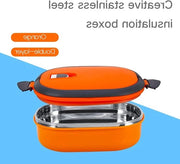 Contenitore alimentare isolato in acciaio inossidabile - Bento-pot termico - Scatola per lavoro - 1-laag - Orangio
