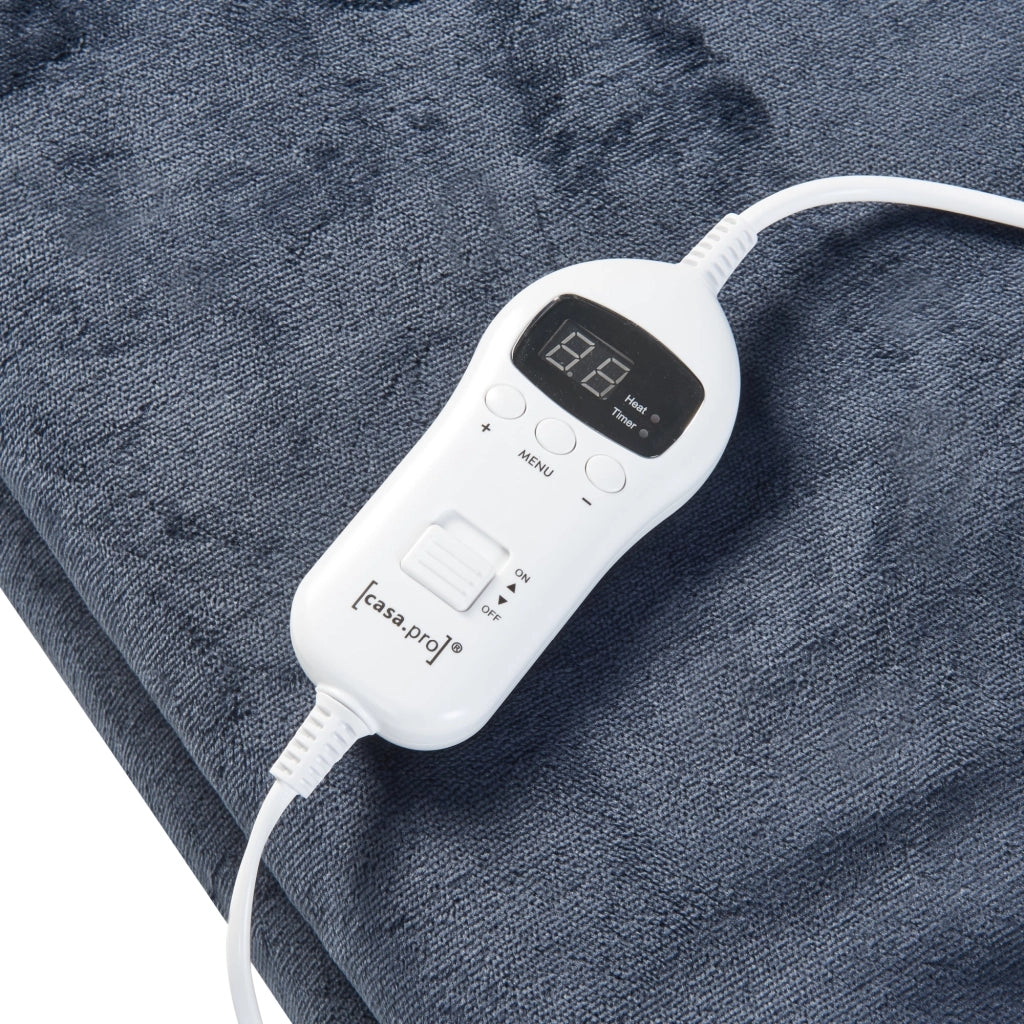 Coperta elettrica riscaldata 120 watt camera da letto 200 x 150 cm blu scuro 03_0009334