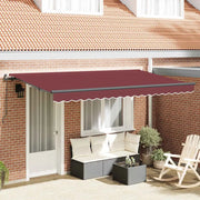 vidaXL Tenda Retrattile Borgogna 350 x 200 cm Poliestere e Alluminio