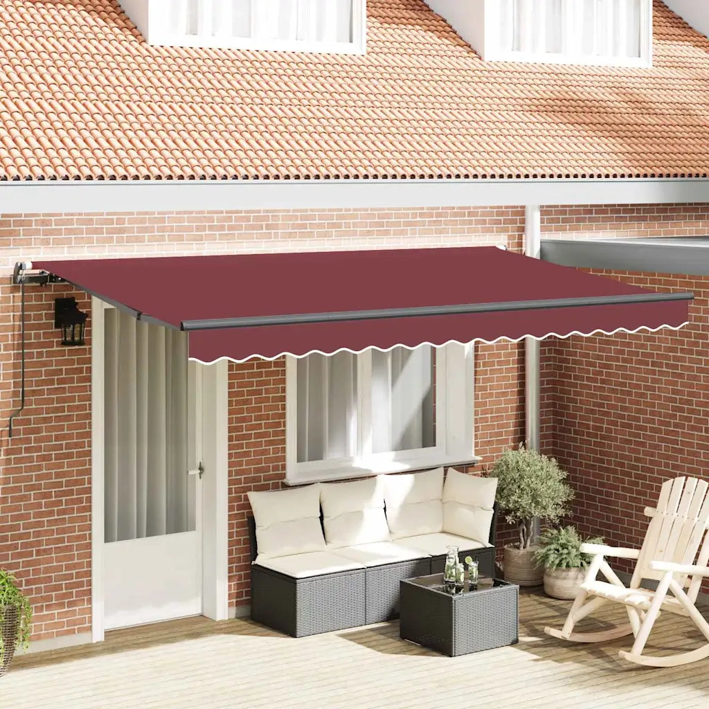 vidaXL Tenda Retrattile Borgogna 350 x 200 cm Poliestere e Alluminio