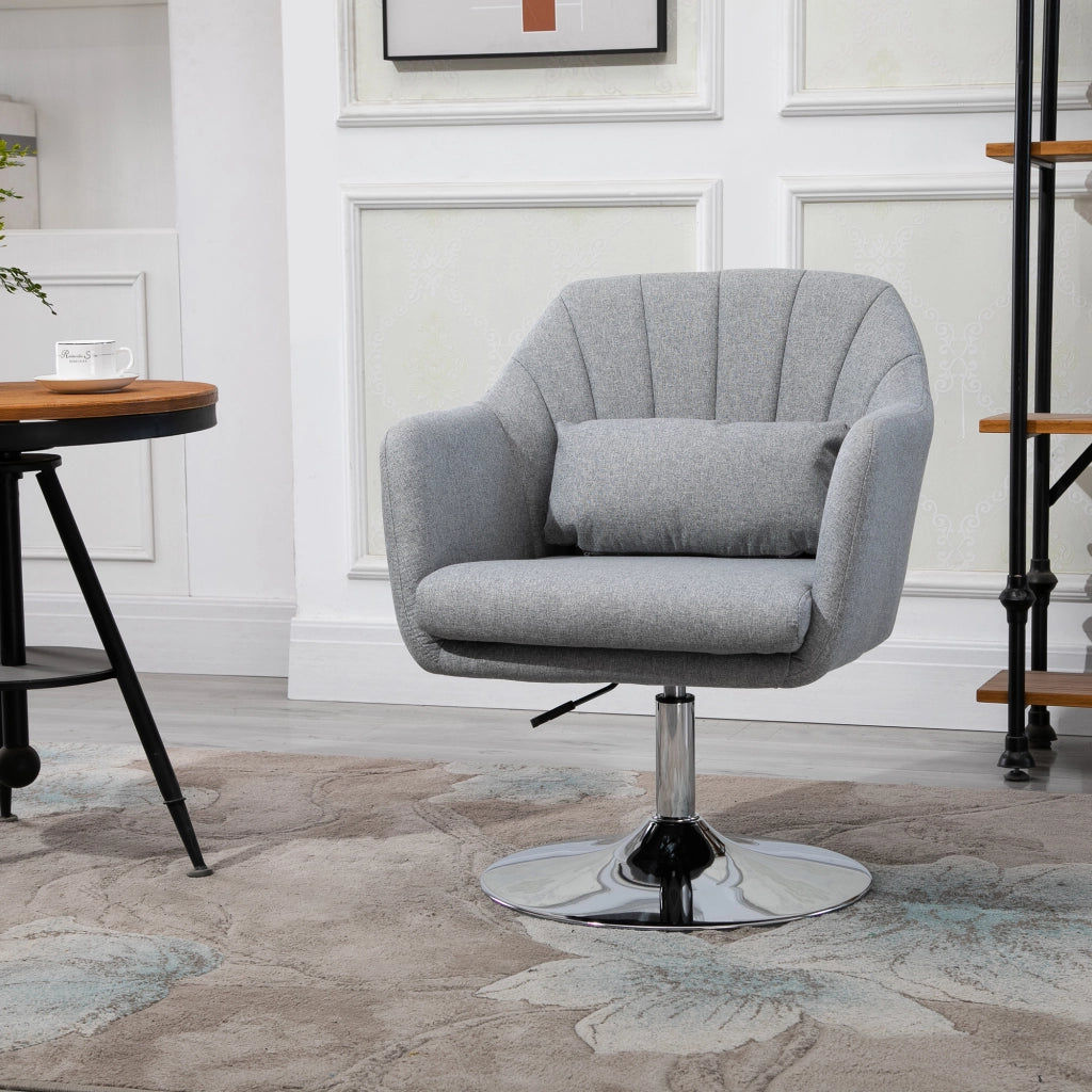 Poltrona relax massaggiante girevole con poggiapiedi ¨C Zephmum ¨C Grigio scuro metallo