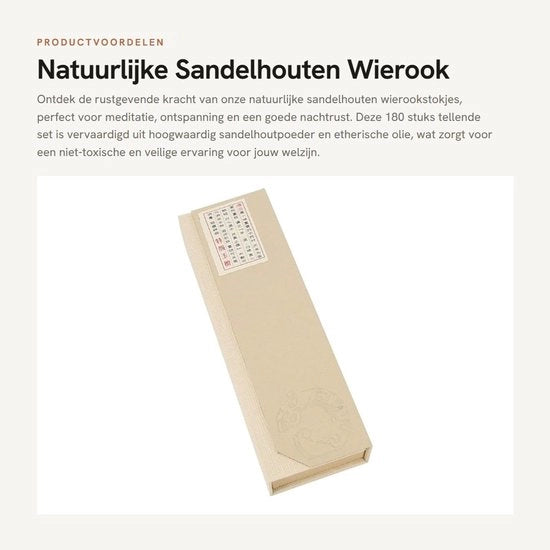 Stick di incenso 180 pezzi - Sandalo naturale - Nag Champa - Bruciatore di incenso - Meditazione - Sicuro per la salute - Incenso
