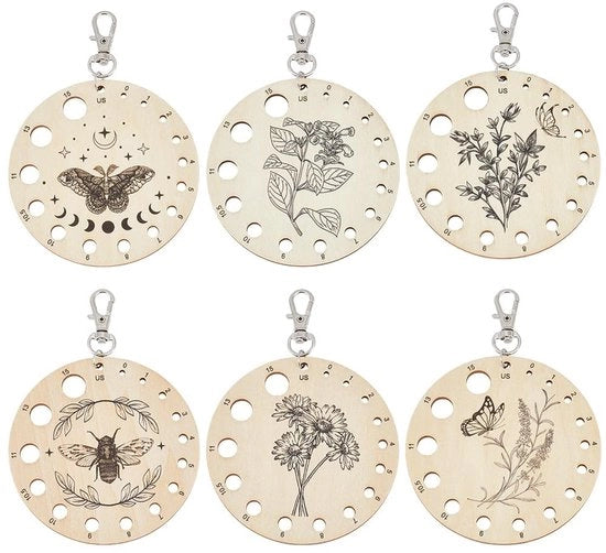 Set di Breinaledi 6 pezzi - Guida di Misurazione in Legno - Attrezzo di Arrotondamento Circolare - Chiusura - Comodo da Tenere in mano - Misurazione Precisa - Materiale di Breinatura