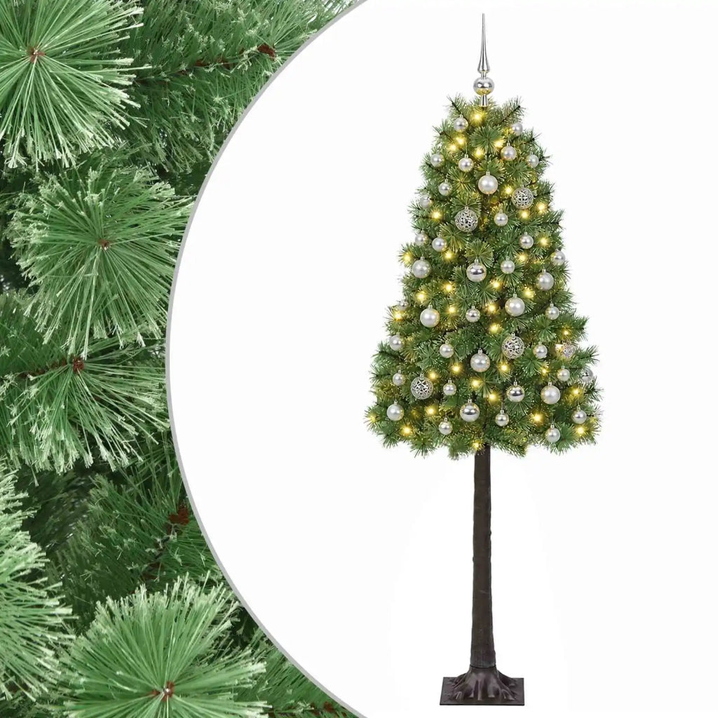 Albero di Natale artificiale con rami snodati e palline 180 cm 3467033