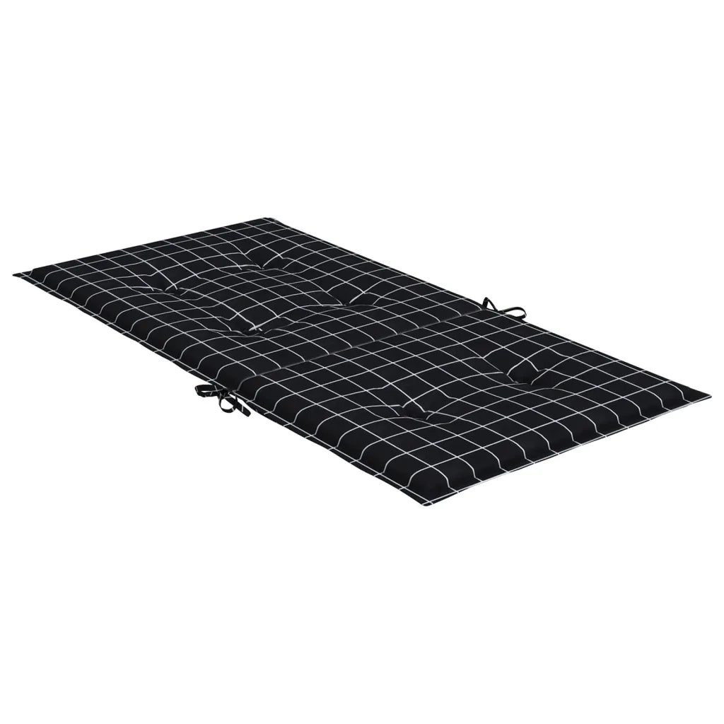 Cuscini Sedia Schienale Basso 4 pz Motivo a Quadri Nero Tessuto 361323