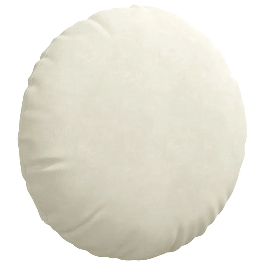 Cuscini per Seduta 2 pcs Crema Ø50 x 19 cm Velluto