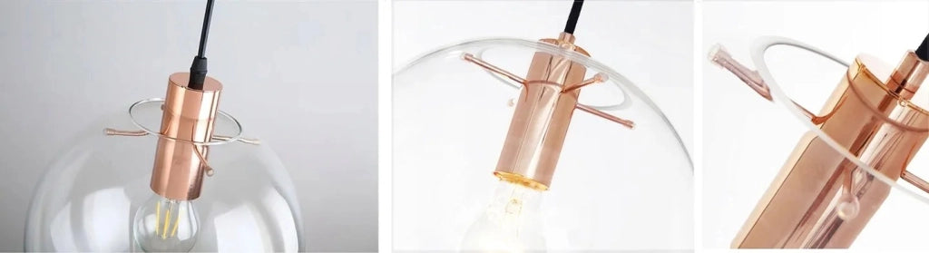 Lampada Da Soffitto Pensile Di Vetro Lassi Rose Gold 25 Cm