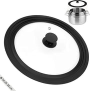 Deksel 3-in-1 Universale - 24/26/28 cm - Bordo in Silicone - Resistente al Calore - Vetro Temprato - Adatto per Pialle/Pentole - Copertura per Pialle