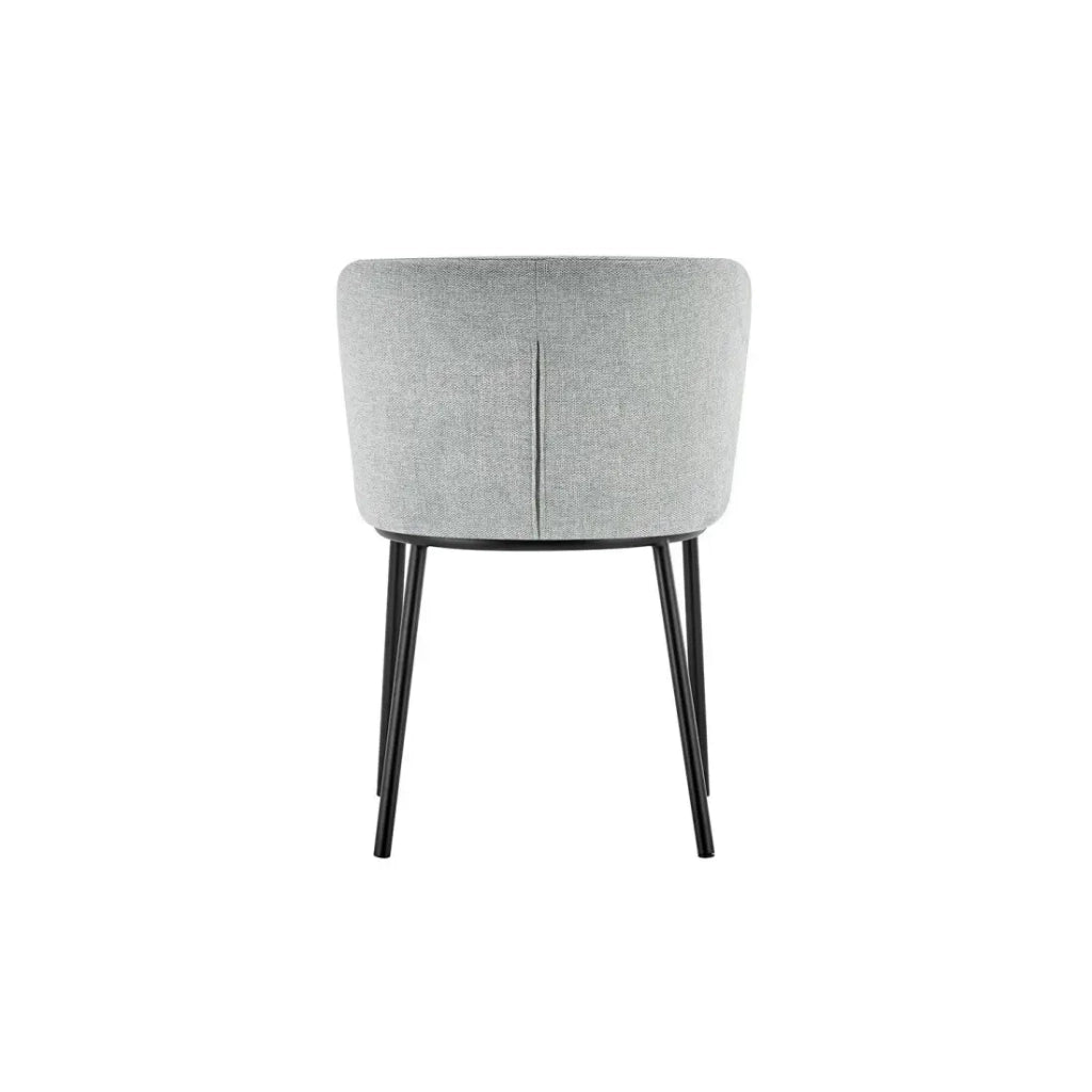 Sedia ARTHUS – Tessuto grigio chiaro con piedi in metallo nero – H76 × L52 × P54 cm