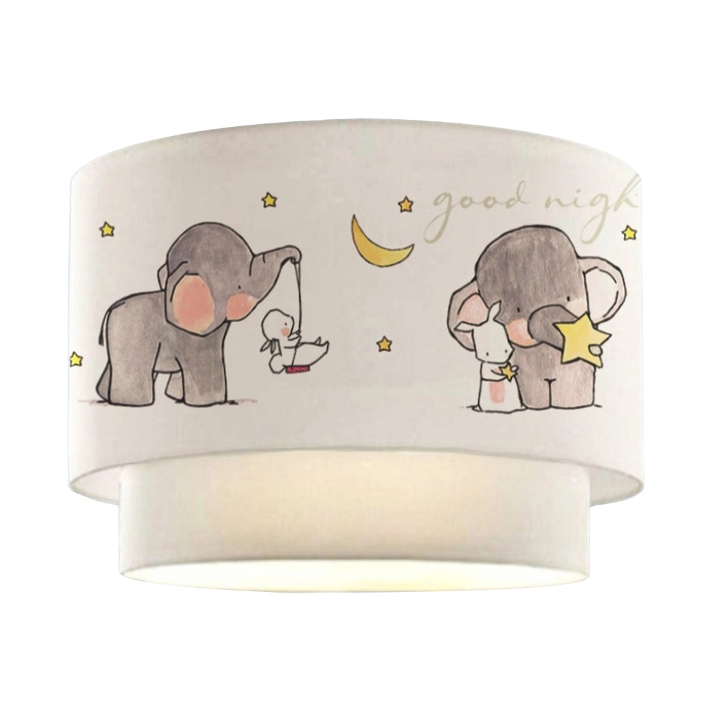 Lampada a Sospensione Lurgan per Cameretta Decorato con Elefante - Bianco lux.pro