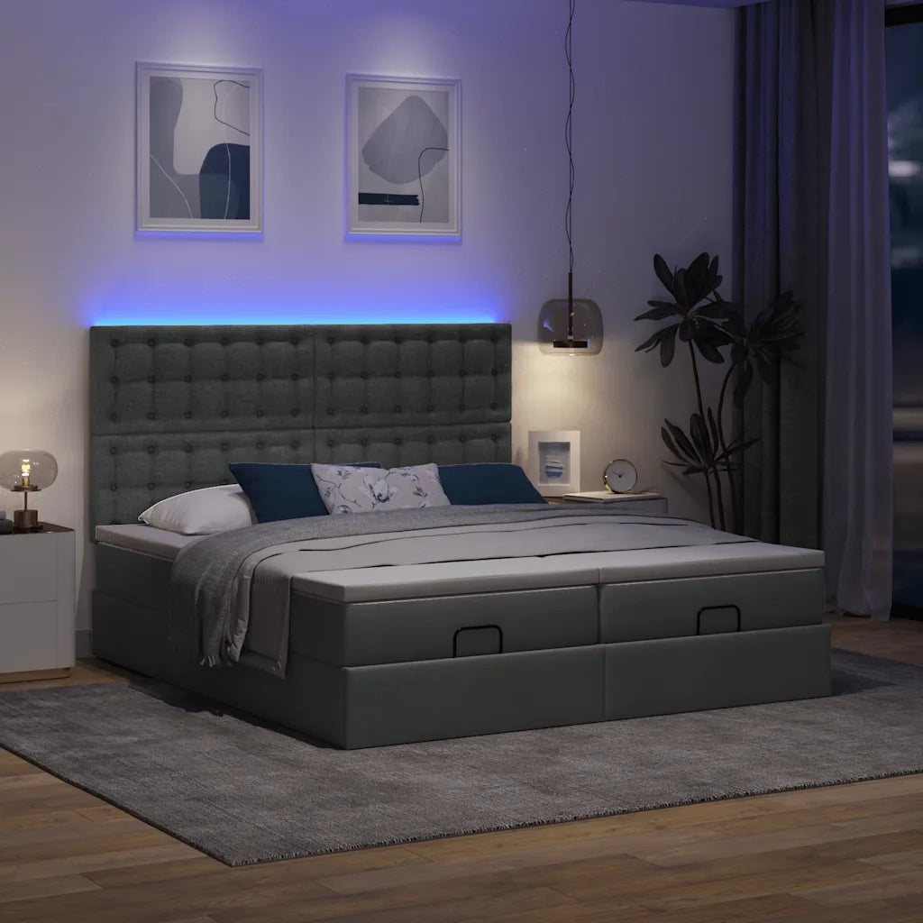 Struttura Letto Pouf con Materassi 160x200 cm in Tessuto 3314577