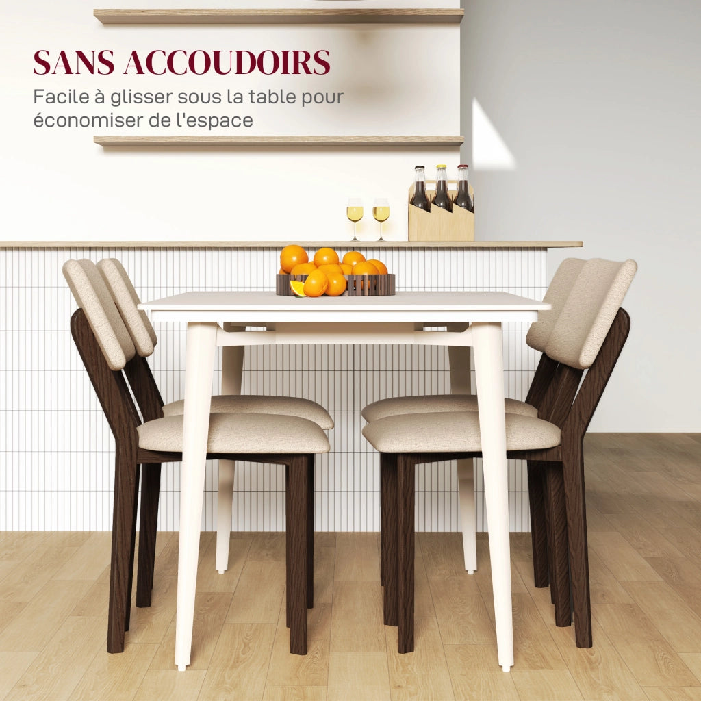 Sedia da pranzo ¨C Zephmum ¨C Legno Tissuto Beige 49x56x85 cm