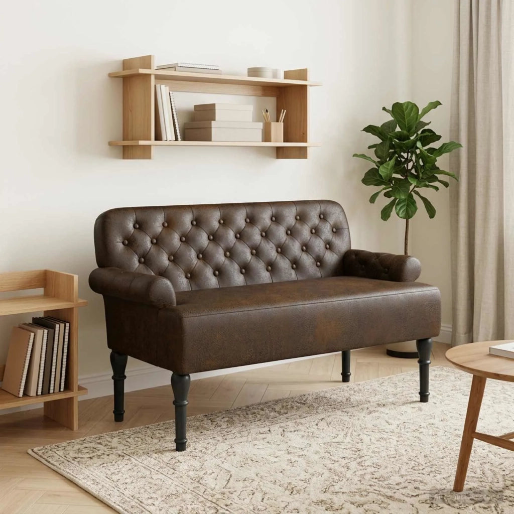 Loveseat con bottoni imbottiti Marrone 120 x 65 x 78 cm 42041839