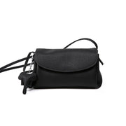 Borsa a tracolla da donna in vera pelle nera