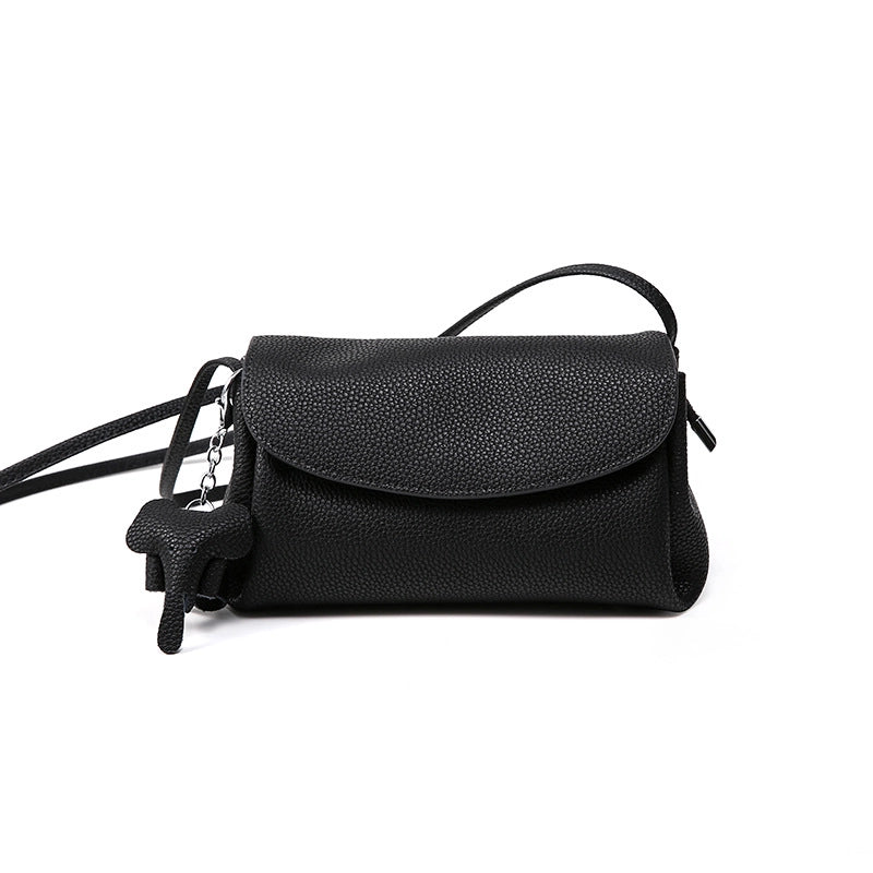 Borsa a tracolla da donna in vera pelle nera
