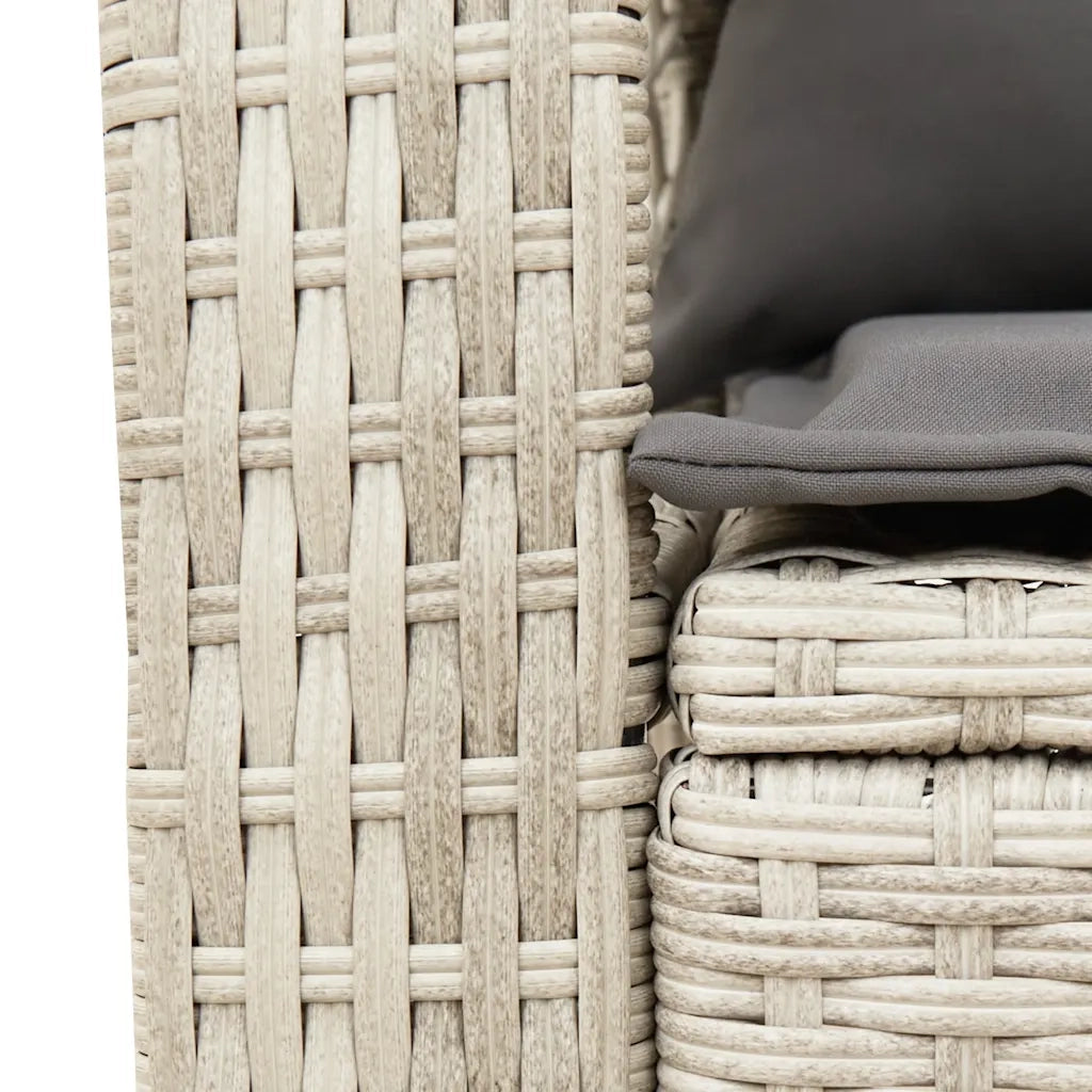 Sedia a Dondolo Giardino con Cuscini Polyrattan Grigio Chiaro 4104198