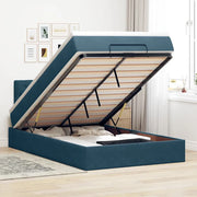 vidaXL Pouf Letto con Materasso Blu Scuro 120x190 cm Velluto