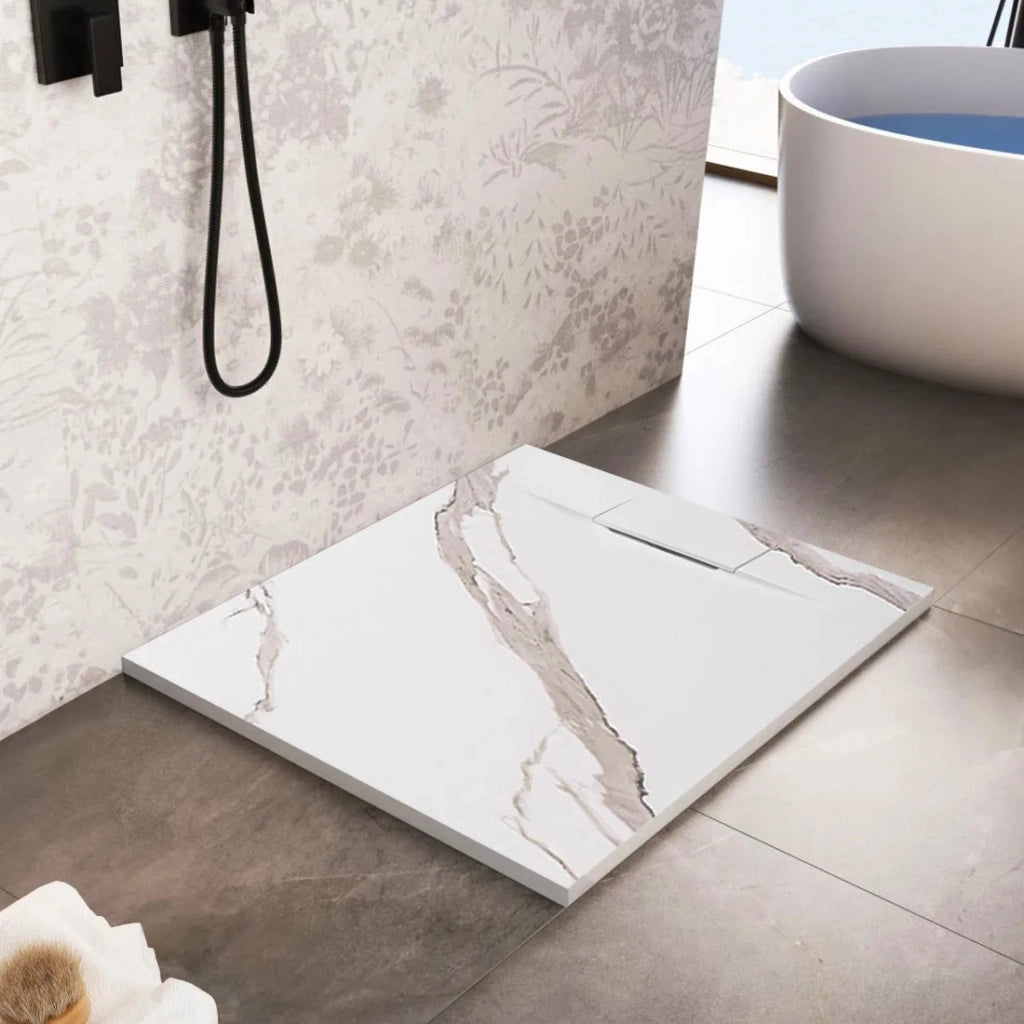 Piatto Doccia Bazalt Carrara White 90x90