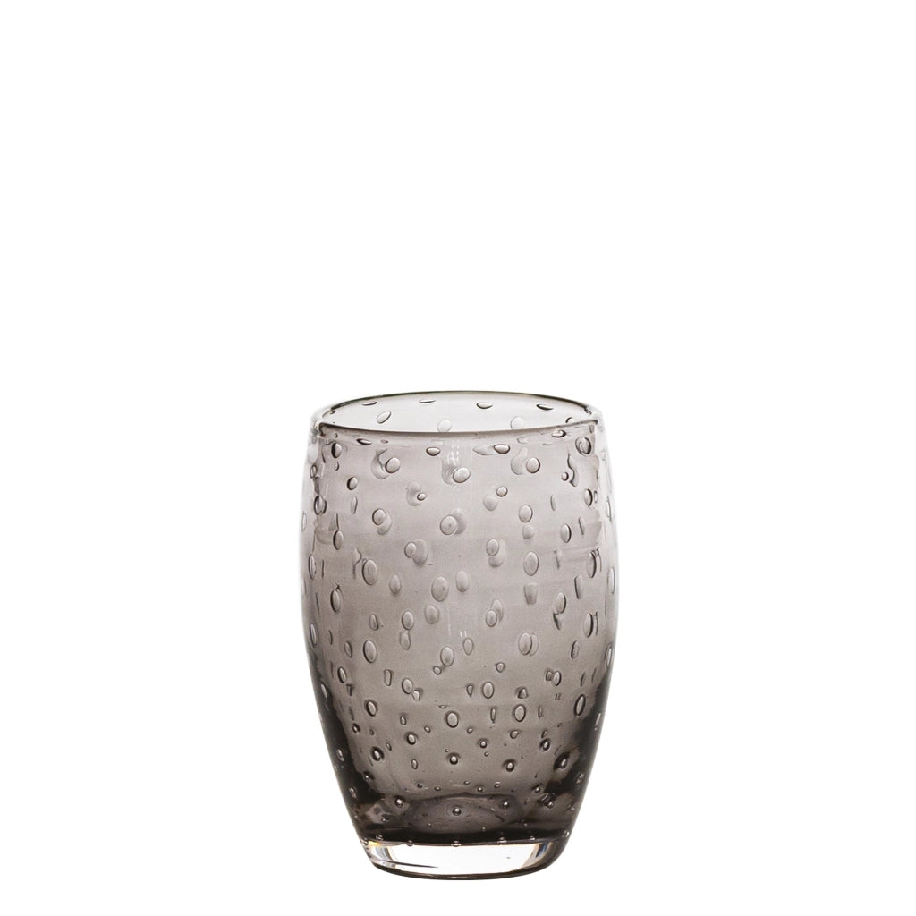 Bolicante Set 6 Bicchieri Tumbler in Vetro Soffiato a Bocca Colore Grigio Design Muranese Artigianale Resistenti Lavabili in Lavastoviglie 6X