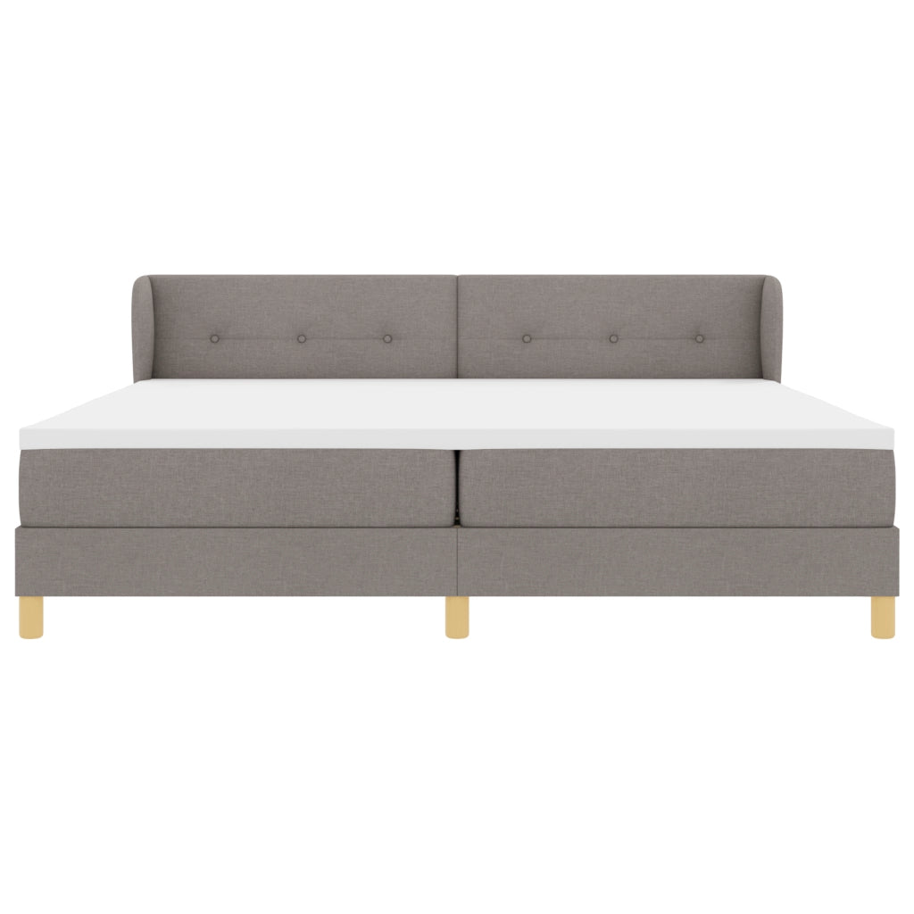 Letto Box Spring con Materasso in Tortora - 200x200 cm Tessuto