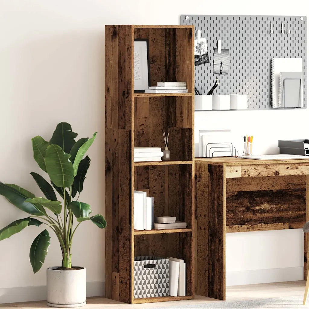 Libreria-Scaffale per Libri-Mobile di Stoccaggio Legno Antico 40x30x152 cm in Legno Multistrato