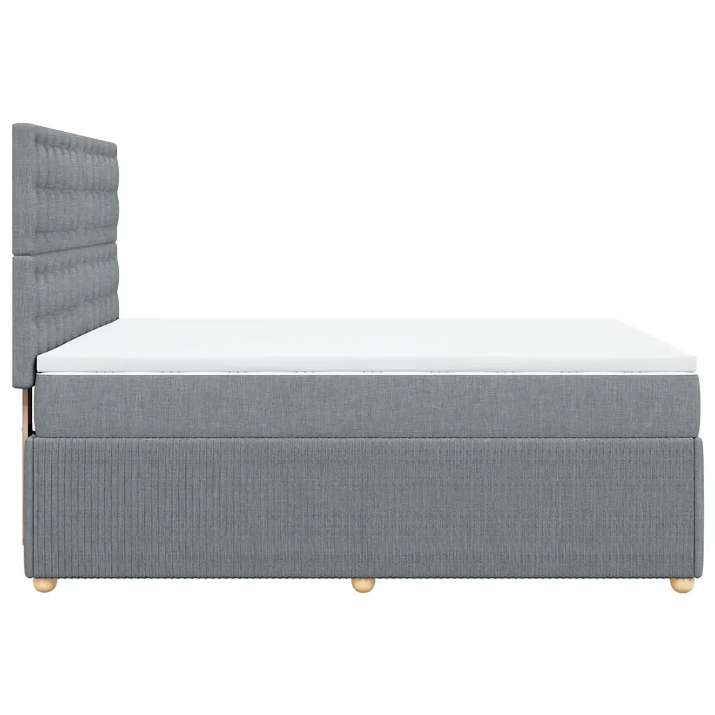 Giroletto a Molle con Materasso Grigio Chiaro 140x200cm Tessuto