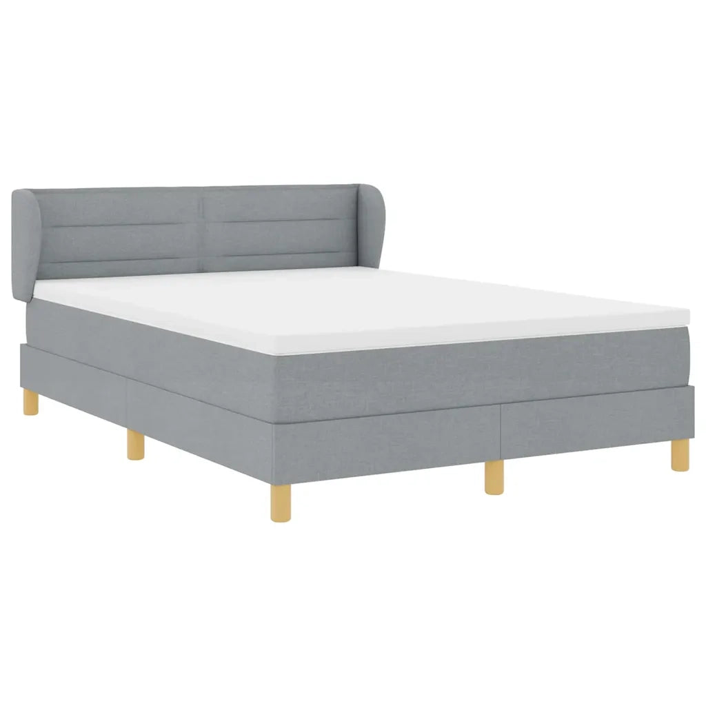 Letto a molle con materasso Grigio chiaro 140 x 190 cm Tessuto 3340143