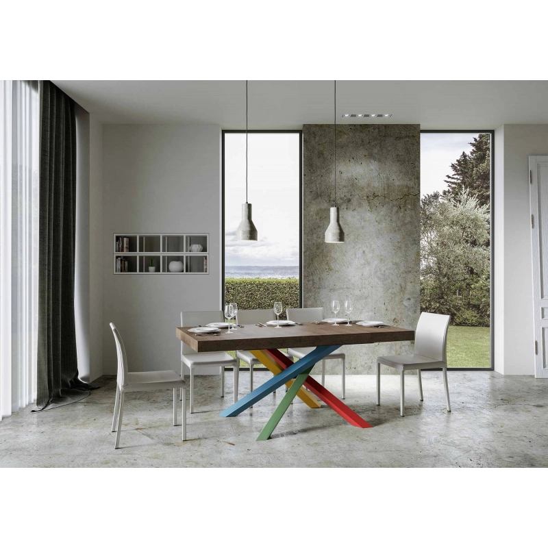 Tavolo allungabile 90x180/440 cm Volantis telaio gambe 4 colori (B) - Noce