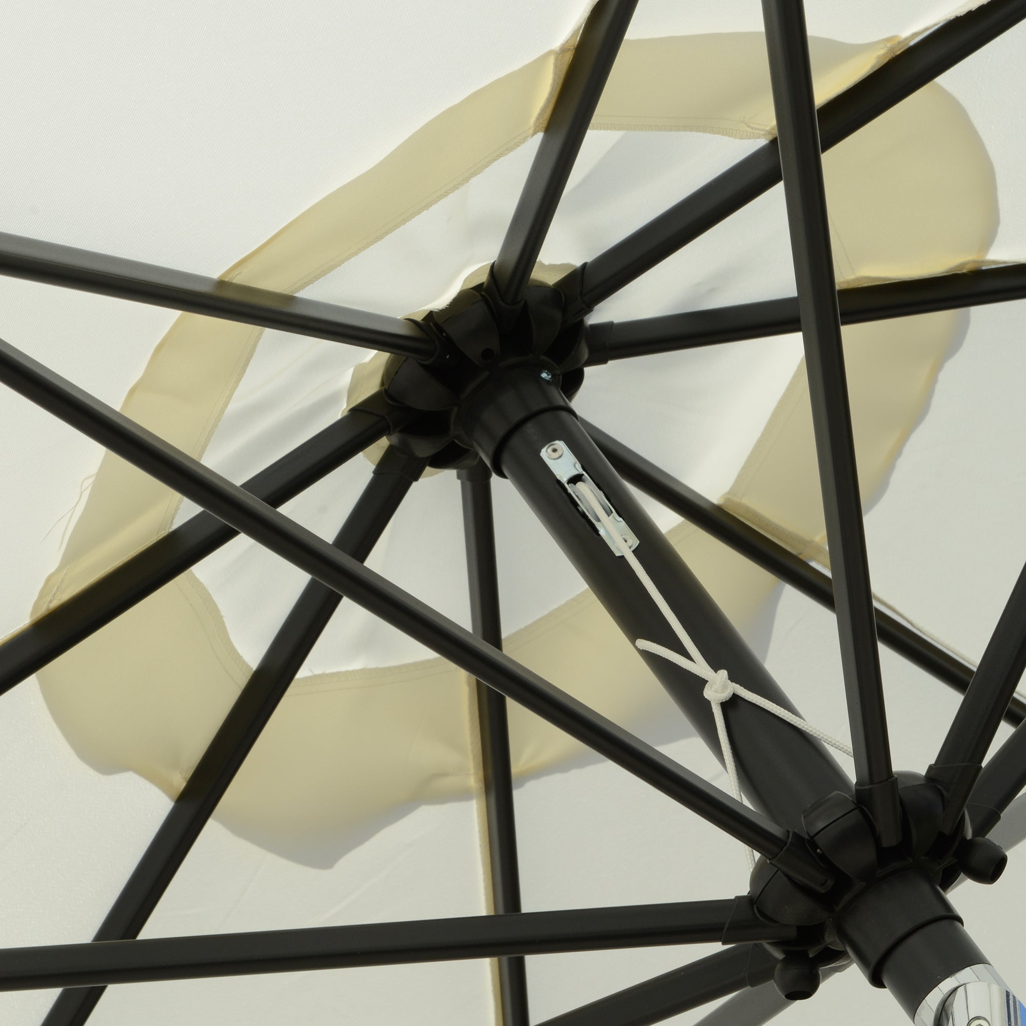 Ombrellone da Giardino Ø266x248,5 cm Inclinabile con Manovella Bianco Crema