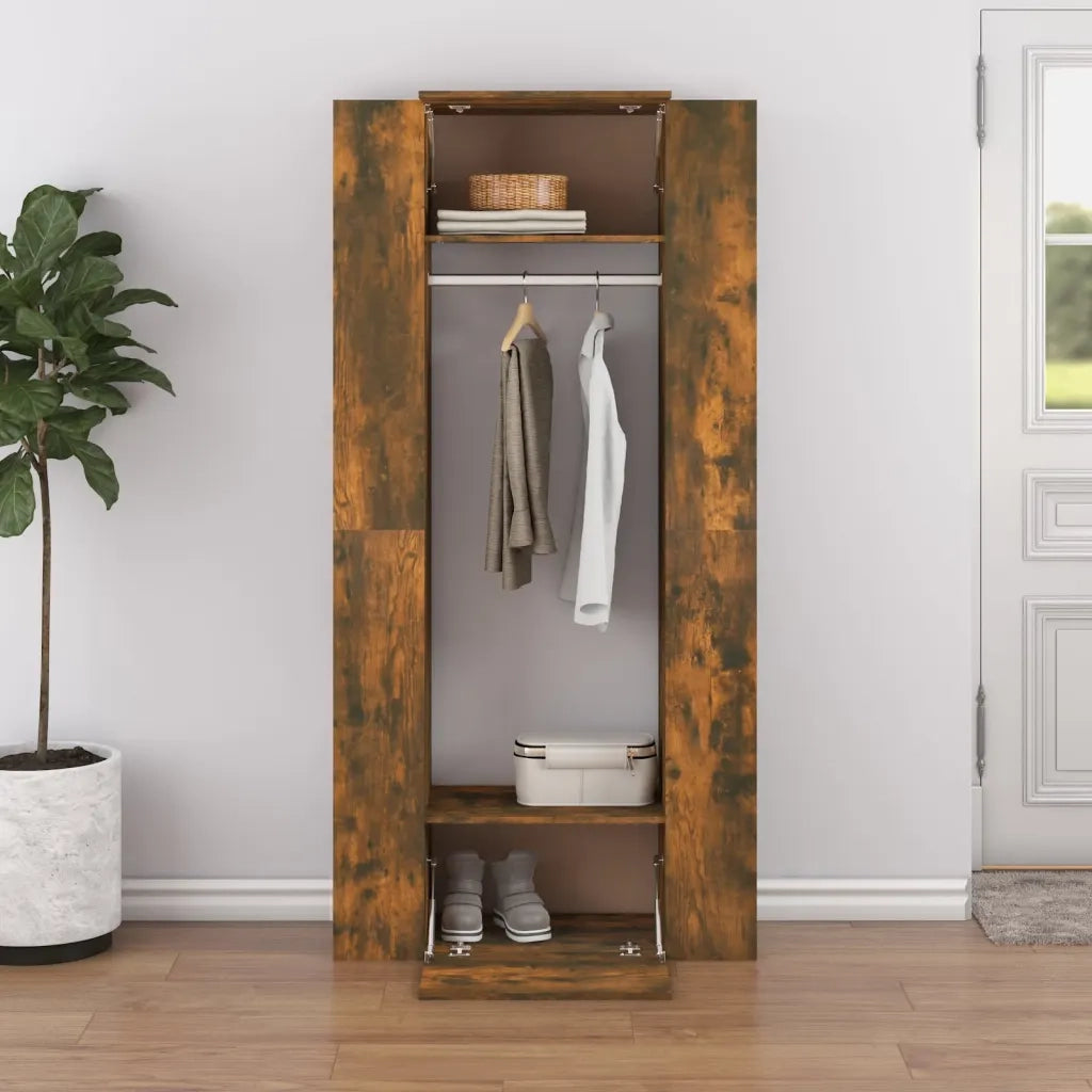 Mobili da Corridoio 2 pz Rovere Fumo in Legno Multistrato 3114179
