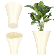 Copertura per vaso da fiori KADAX, supporto per piante in plastica color crema, 16,5 cm