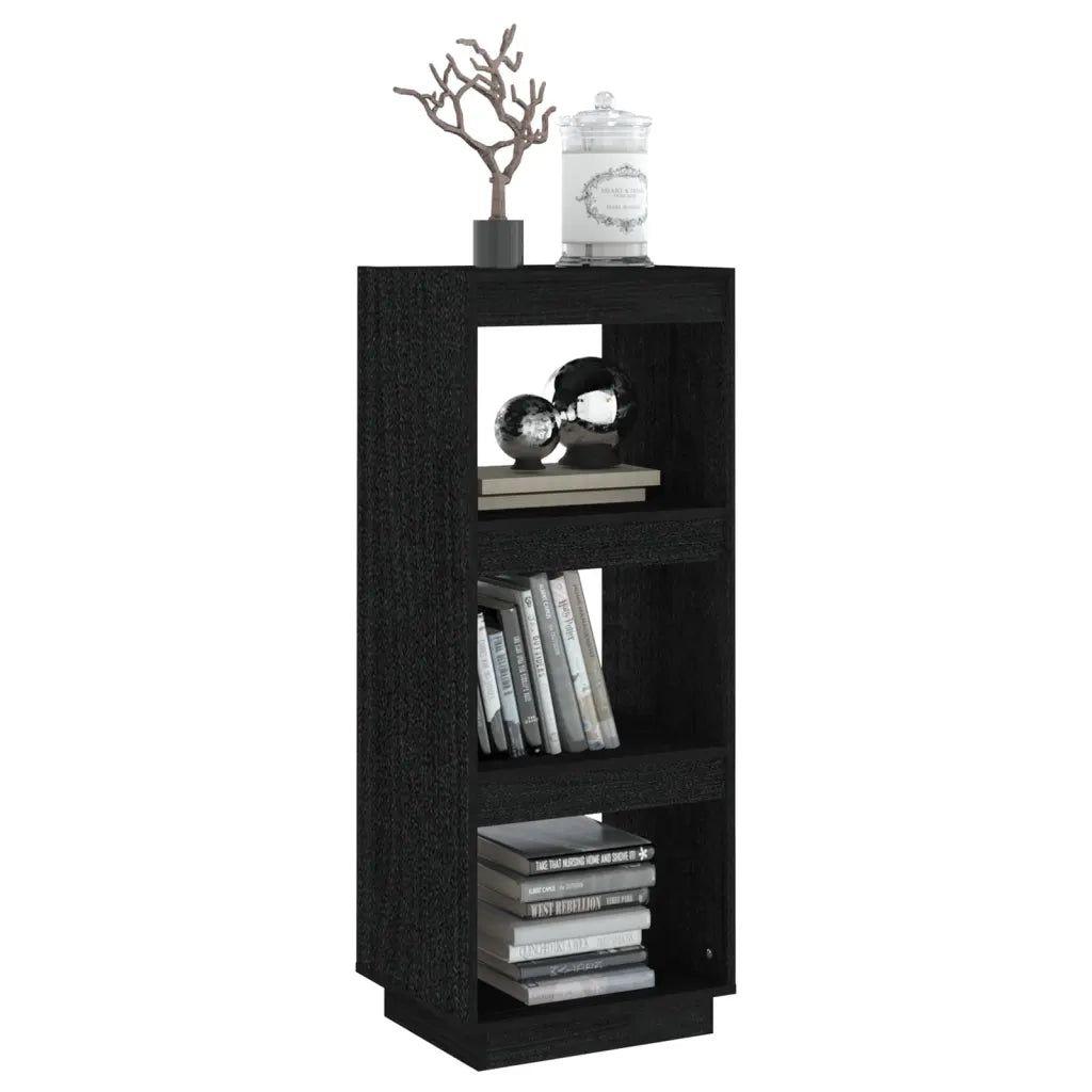 Libreria/Divisorio Nero 40x35x103 cm in Legno Massello di Pino 810848