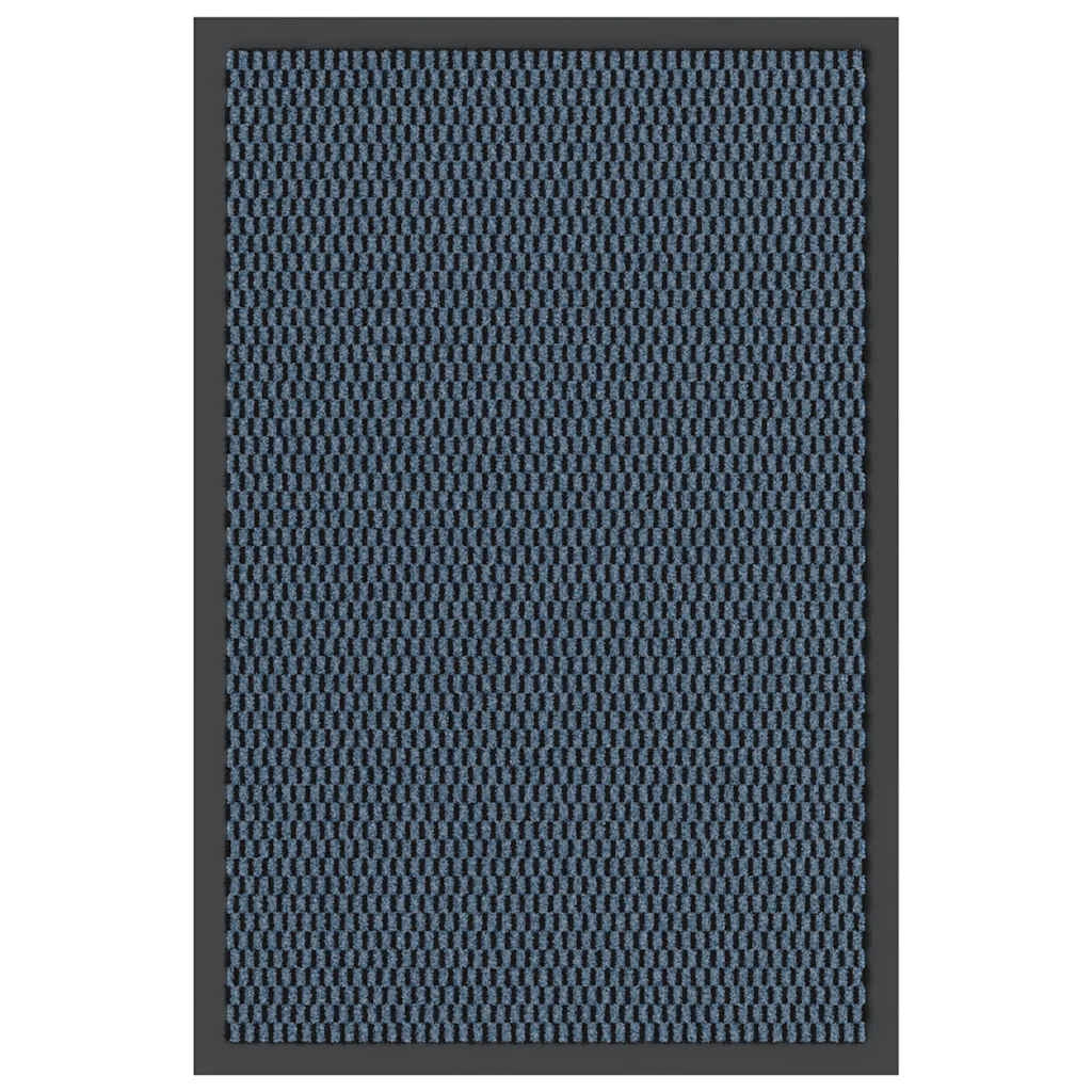 Zerbino d'ingresso flessibile e antiscivolo 40 x 60 cm assorbente per l'umidità design moderno PP blu 02_0058115