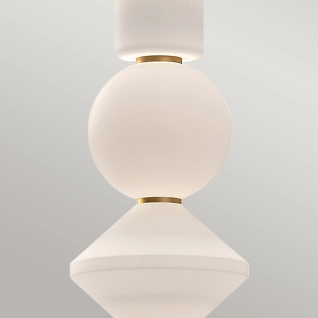 Lampada a sospensione Bijou LED 20W vetro opale oro