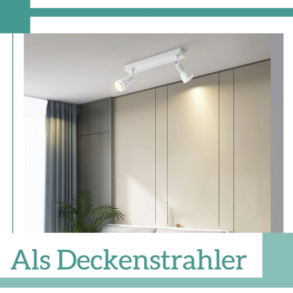 ZMH Faretto da soffitto LED bianchi 2 lampadine GU10 orientabili moderni per soggiorno