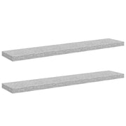 2 pz Scaffali a Parete | Ripiano a parete | Mensole a Parete Grigio Cemento 120x23,5x3,8 cm in MDF