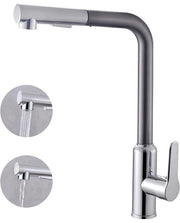 Kraan da cucina, con erogatore estendibile, erogatore estendibile da cucina, miscelatore con vaschetta per l'acqua, rotazione 360° 2 funzioni di erogazione, in acciaio inossidabile