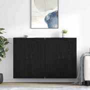 Mobile a muro 2 pcs Rovere Nero 69,5 x 34 x 90 cm