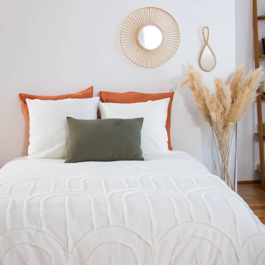Set biancheria da letto con archi in cotone lavato, 2 posti