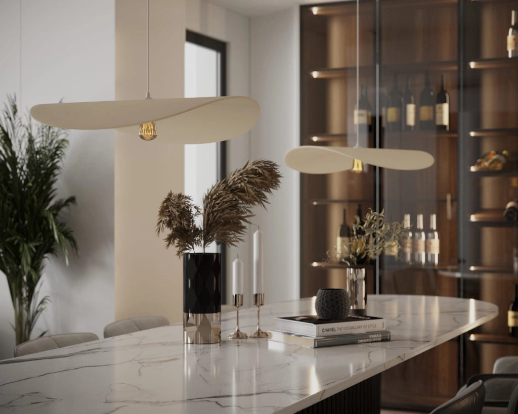 Lampada sospensione Maxlight PAN feltro crema Ø60 E27