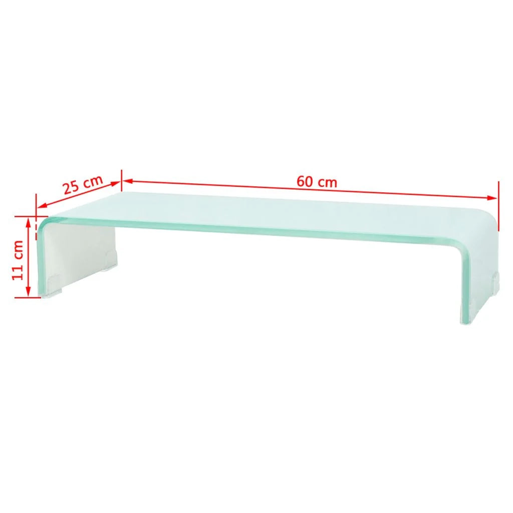 Pratico mobile porta TV/buffet di design per monitor da 60 cm vetro bianco 2502253