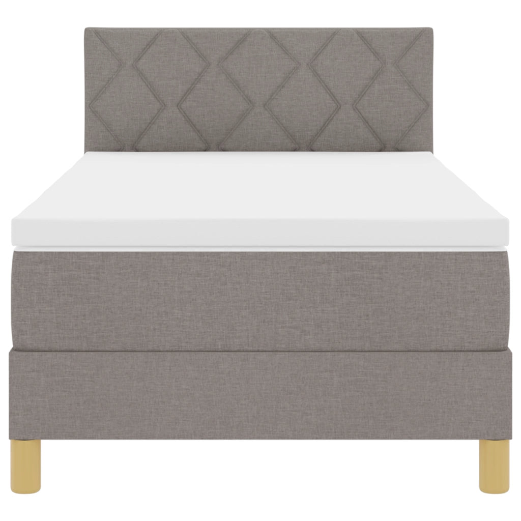 Letto Box Spring con Materasso Tortora 90x200 cm in Tessuto