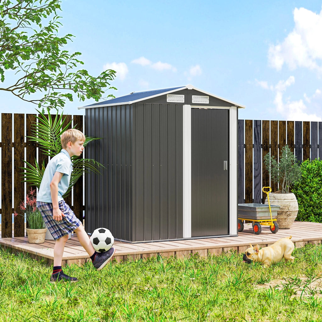 Casetta da Giardino per Attrezzi in Acciaio ¨C zephmum ¨C 152x132x188 cm
