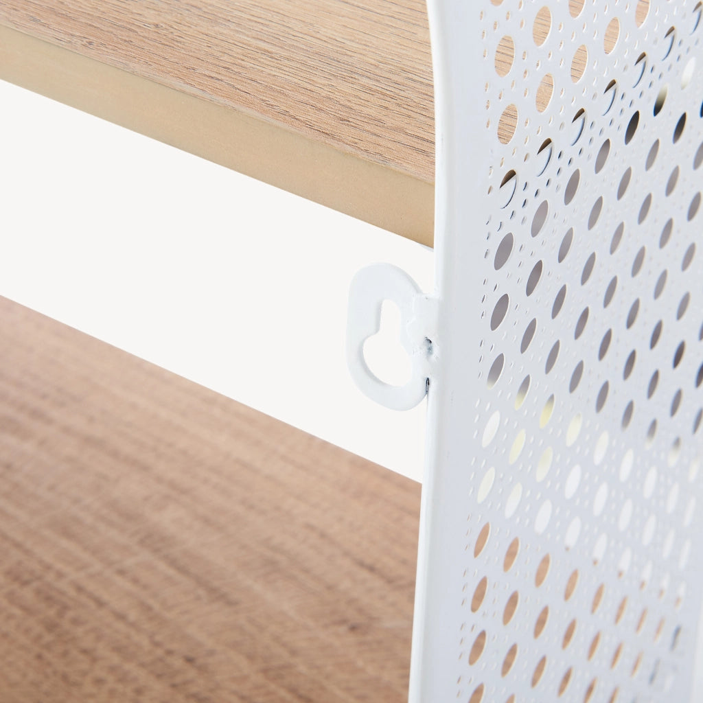 Scaffale da Parete Jäller Design Arcuato Traforato 53x35x14 cm Bianco [en.casa]